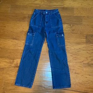 SHEIN XS blue cargo jeans